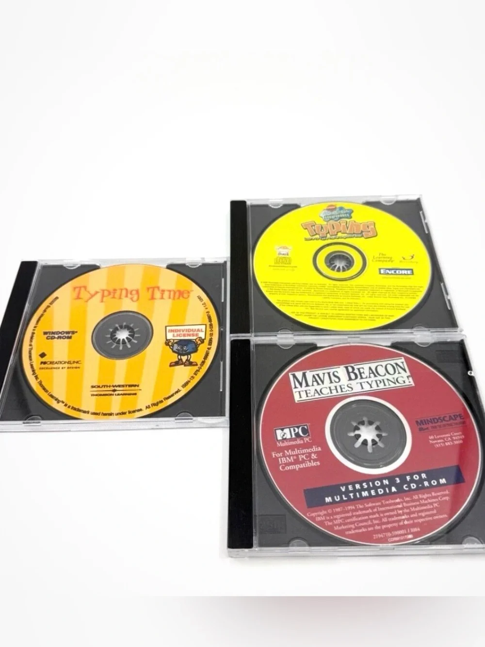 Lot of 3 Typing PC Games: SpongeBob Typing, Typing Time, Mavis Beacon